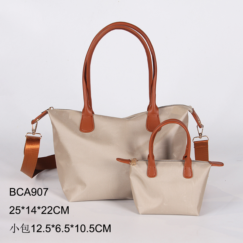 casual nylon tote bag with small bag